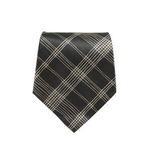 Designer Mens Silk Striped Print Classic Tie Brown